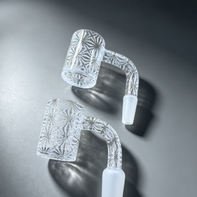 Full Sandblasted Trippy Pattern Flat Top Quartz Banger