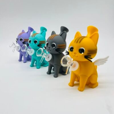Winged Cat Silicone Water Pipe